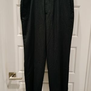 Perry Ellis Portfolio Black Pin Stripped Dress Pants Classic Straight-Leg